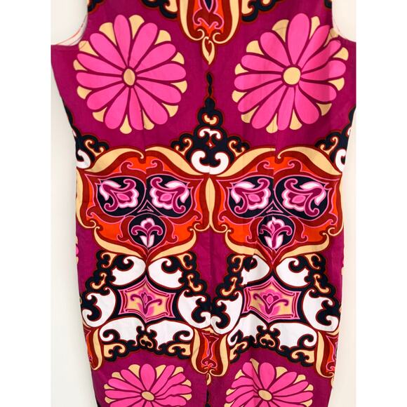 David Meister Pink Multicolor Medallion Print Sleeveless Sheath Dress Size 6 - Picture 8 of 10